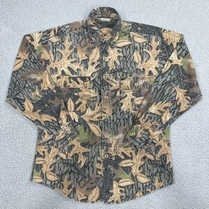 VTG Bushmaster Button Up Long Sleeve Shirt Men Large Trail Cover Camo Hunting